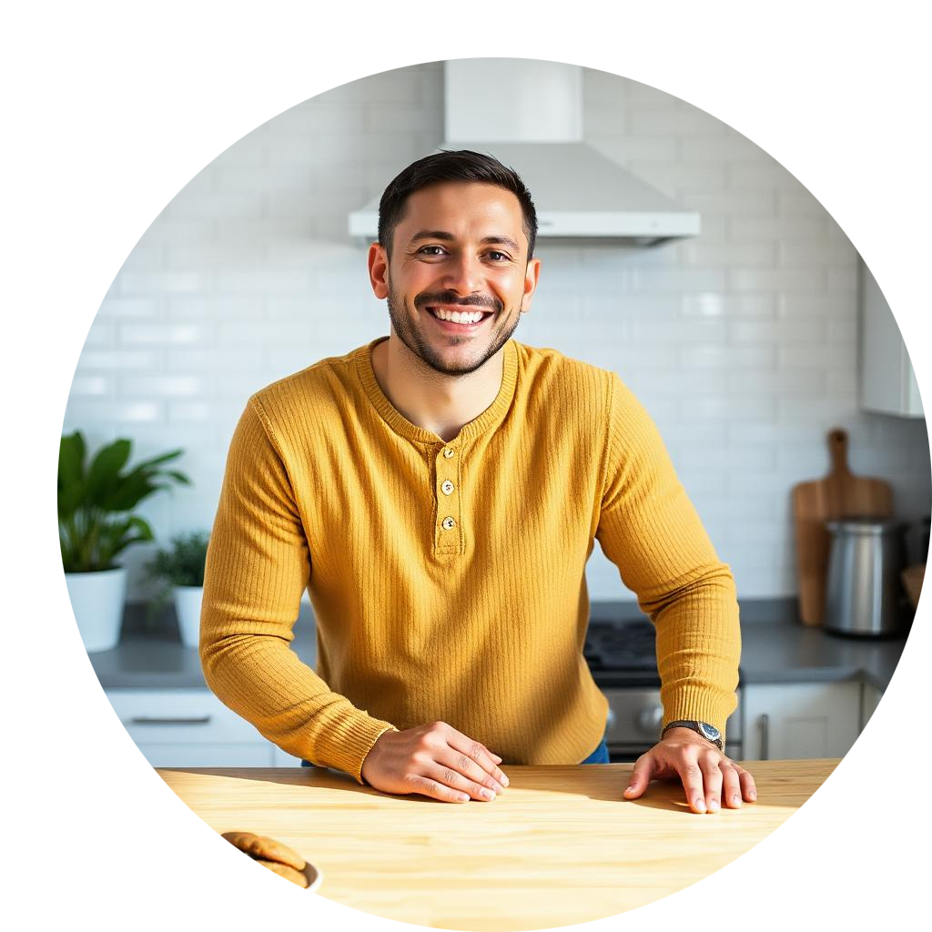 Home 29 A very realistic photo of a cheerful man standi 1