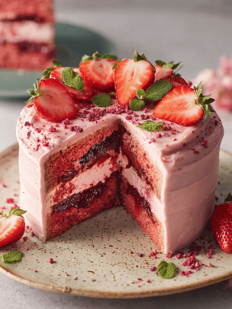 gluten free strawberry cake – step by step