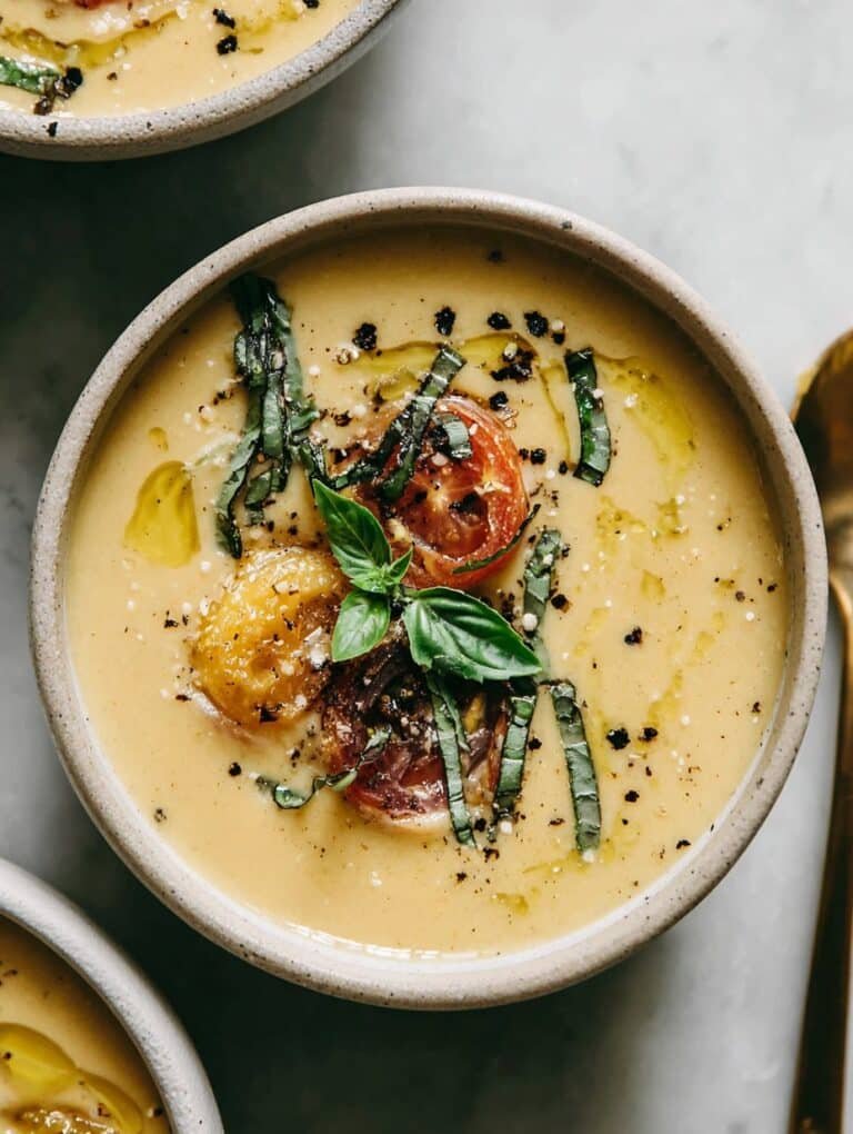 Delicious Creamy Roasted Green Tomato Soup 1 Delicious Creamy Roasted Green Tomato Soup